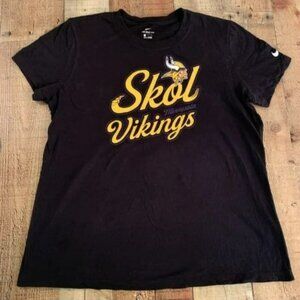Minnesota Vikings Shirt Skol Nike Tee Black Women’s Large